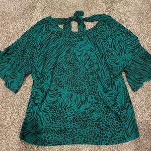 Green Patterned Women's Top